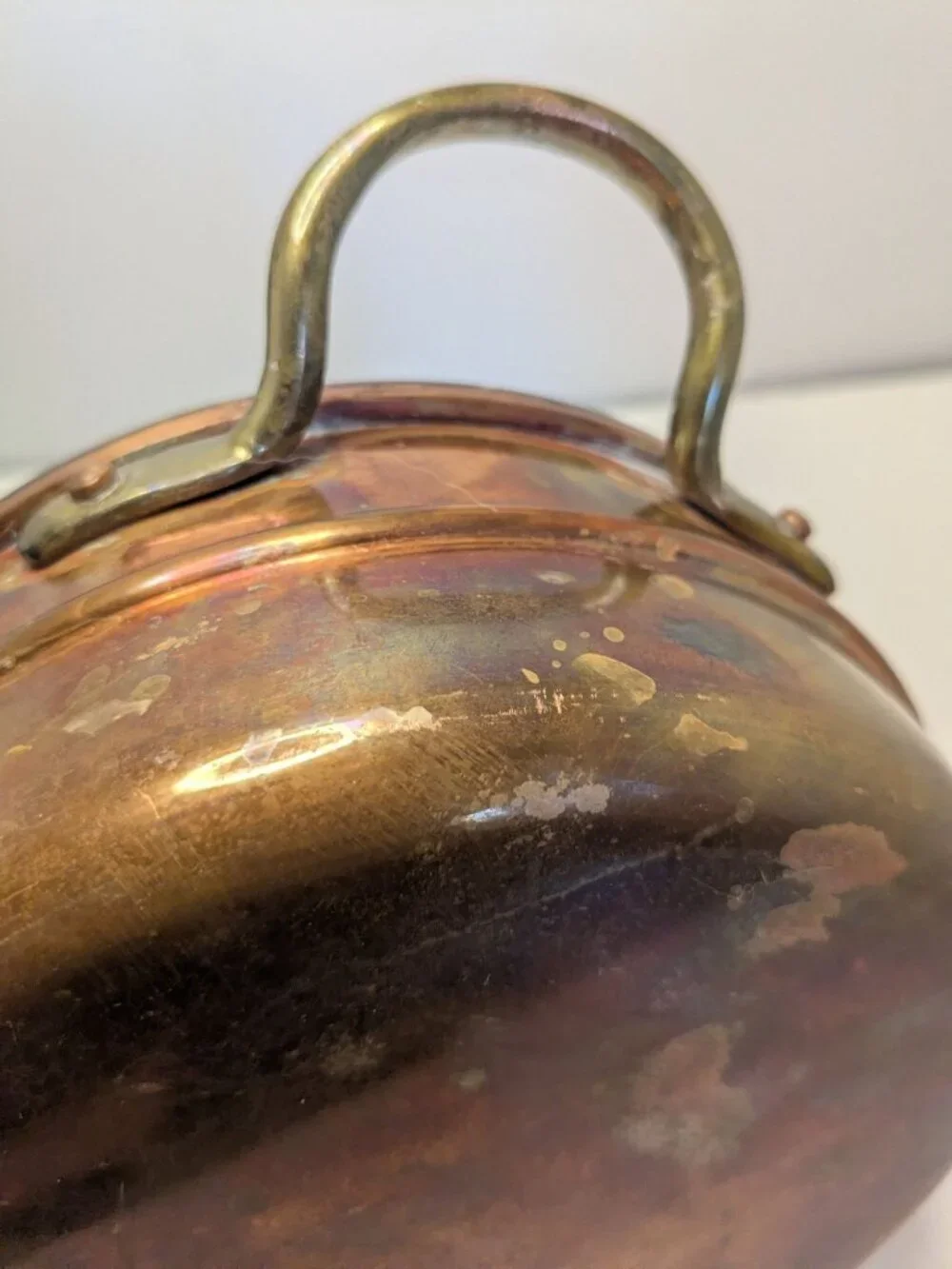 Vintage Copper & Brass Bowl  Handles - 6.5